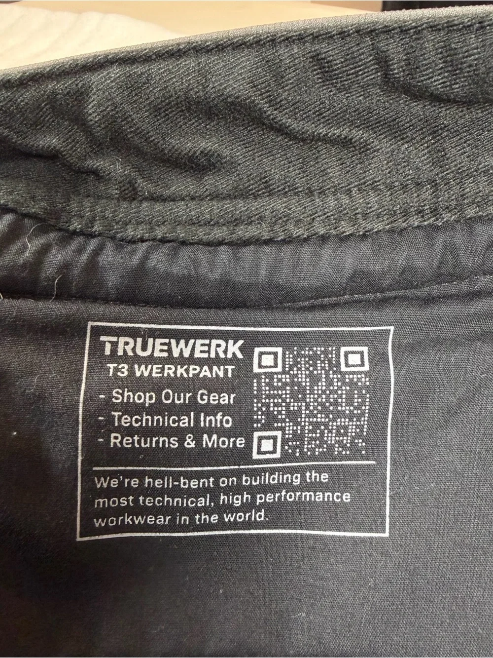 TRUEWERK T3 WerkPant Men's 42x30 Fleece-Lined Thermal Winter Work Pants note